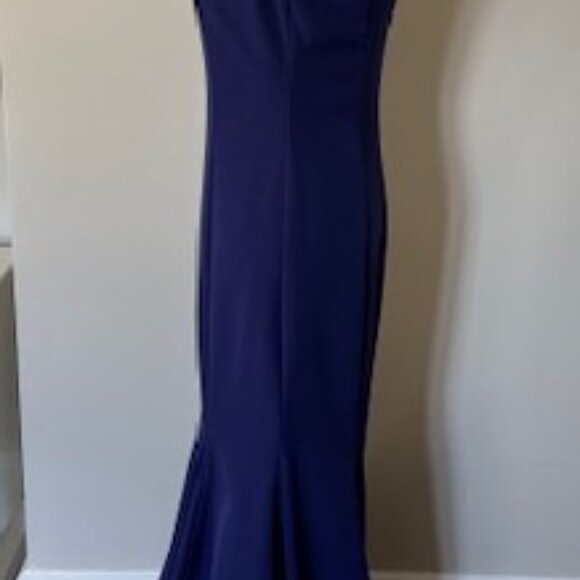VINCE CAMUTO Cobalt Blue Purple Crystal Embellished Strap Mermaid Gown Dress 6 - Picture 9 of 14